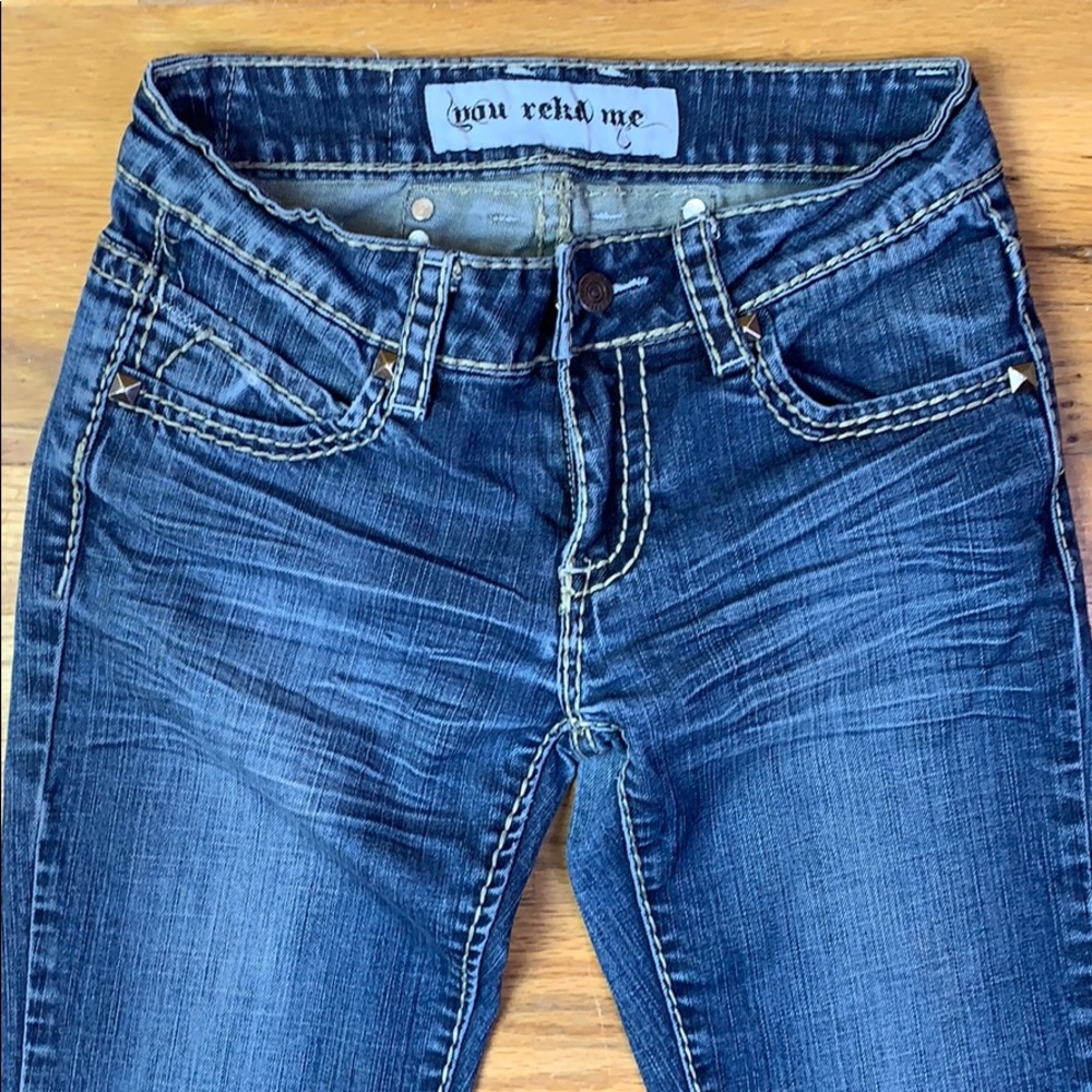 REKD- YIU REKD ME DISTRESSED STRAIGHT JEANS - Picture 2 of 12